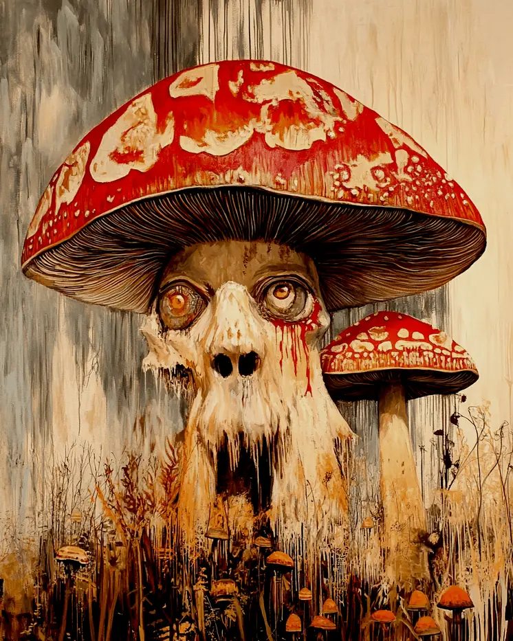 Muerte por Hongos - Mushroom Art Prints - 8"x10" Art Print for 11"x14" Frame