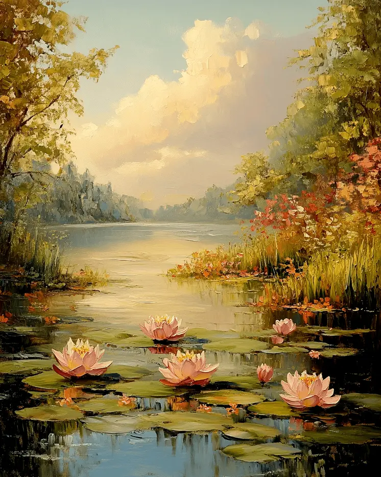 Highland Pond - Nature Art Prints - 8"x10" Artwork for 11"x14" Frame
