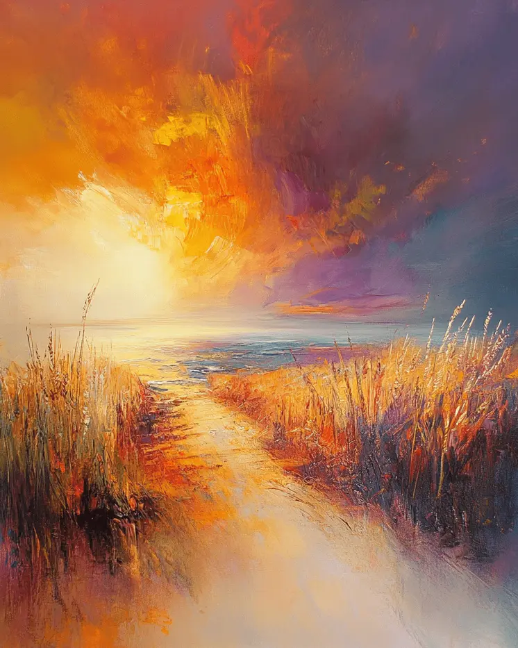 Sunset from Harmony Beach Path - Nature Art Prints - 8"x10" Artwork for 11"x14" Frame
