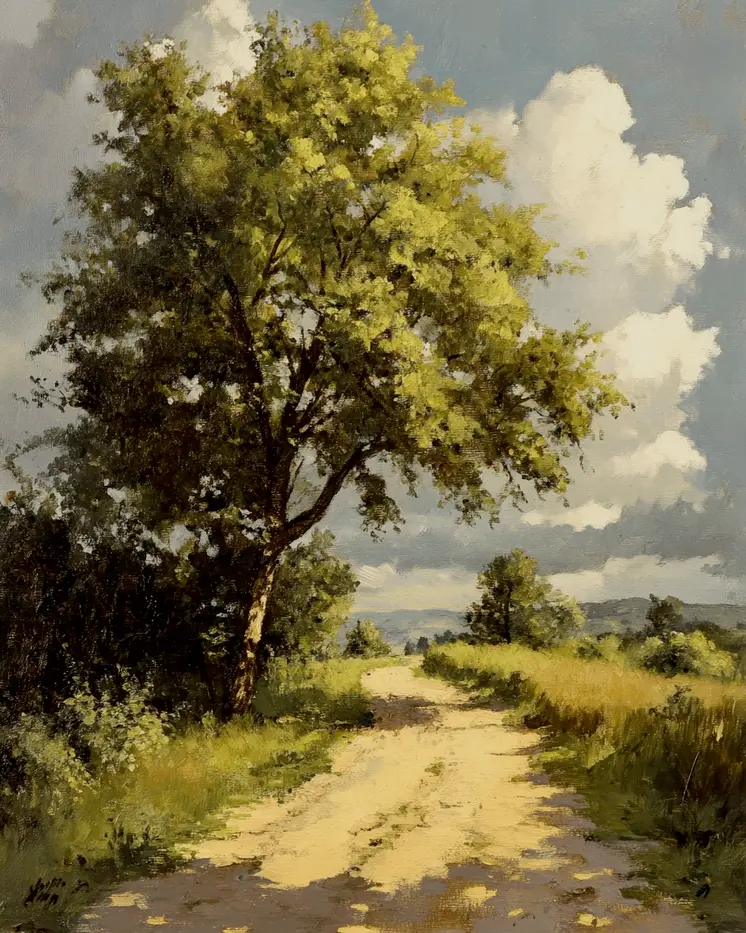Early Afternoon Walk in Oil - Nature Art Prints - 8"x10" Artwork for 11"x14" Frame