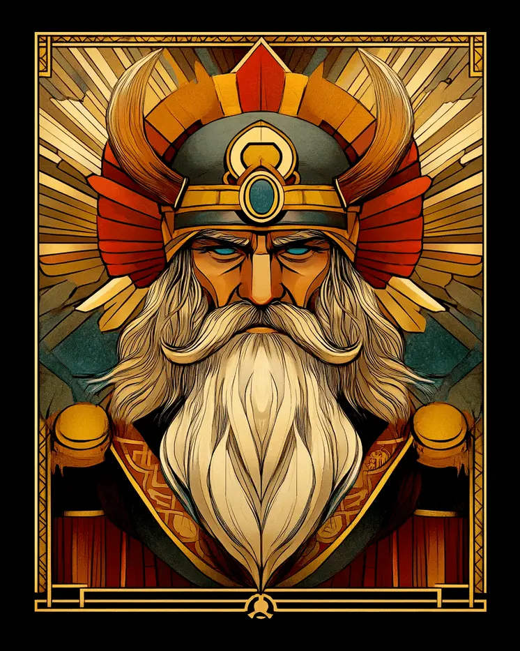 Odin Deco Design - Odin the Norse God Wall Art Prints – 8″x10″ Artwork for 11″x14″ Frame