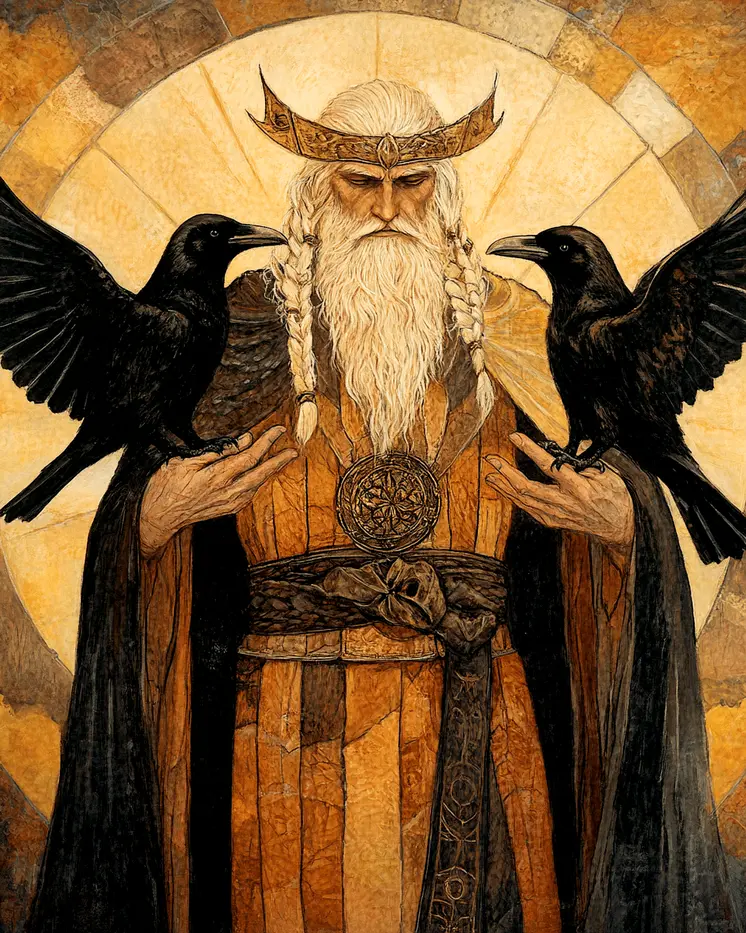 With Baldur and Hermod - Odin the Norse God Wall Art Prints – 8″x10″ Artwork for 11″x14″ Frame