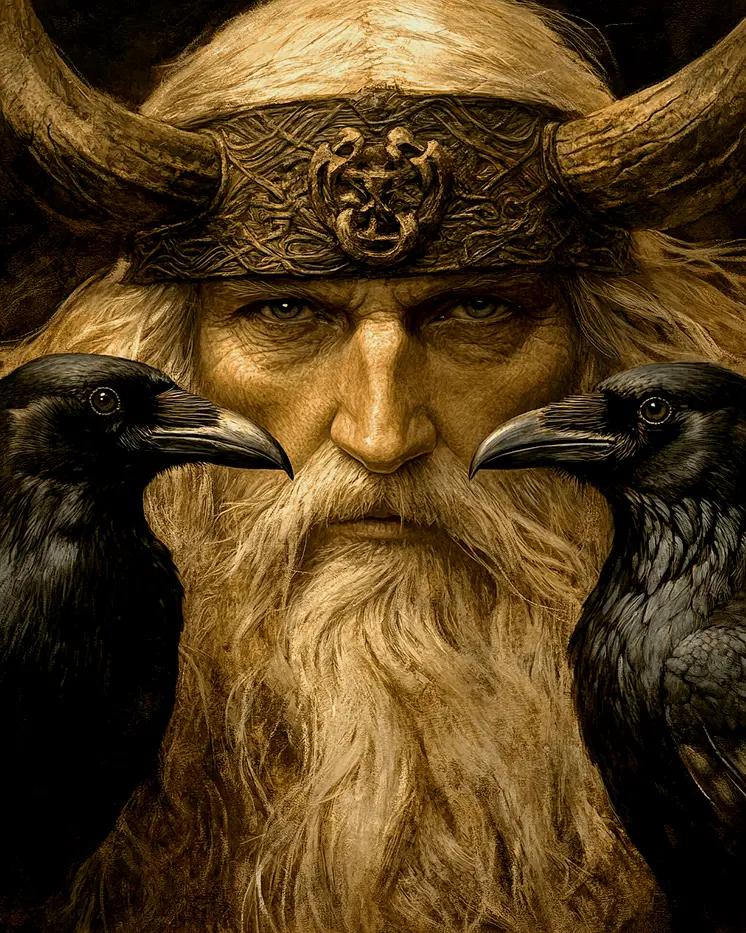 Up Close with Baldur and Hermod - Odin the Norse God Wall Art Prints – 8″x10″ Artwork for 11″x14″ Frame
