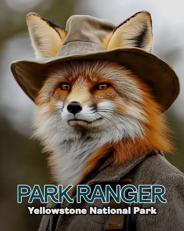Fox - Animal Park Ranger Wall Art Prints – 8″x10″ Artwork for 11″x14″ Frame