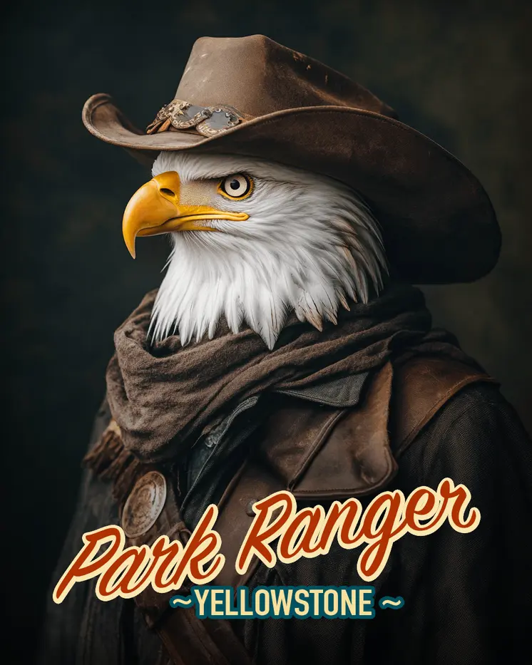 Bald Eagle - Animal Park Ranger Wall Art Prints – 8″x10″ Artwork for 11″x14″ Frame