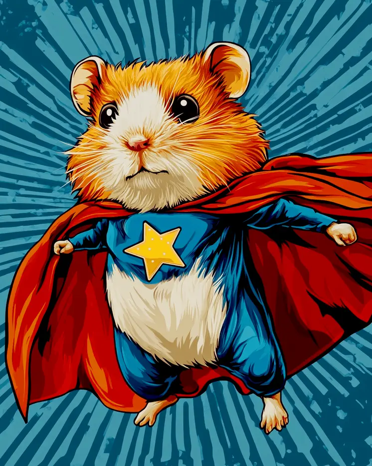 Mightier Mouse - Pet Superheros Art Prints – 8″x10″ Artwork for 11″x14″ Frame