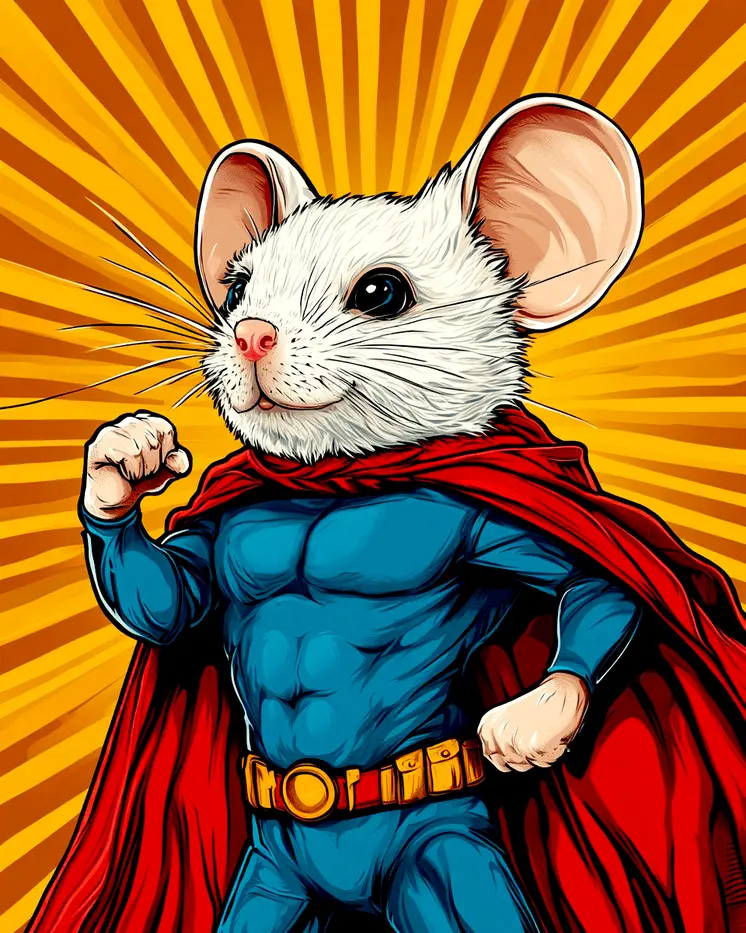 Mouse Hero - Pet Superheros Art Prints – 8″x10″ Artwork for 11″x14″ Frame