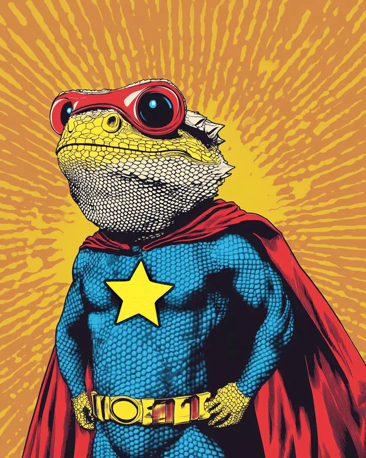 Bob the Bearded Dragon Hero - Pet Superheros Art Prints – 8″x10″ Artwork for 11″x14″ Frame