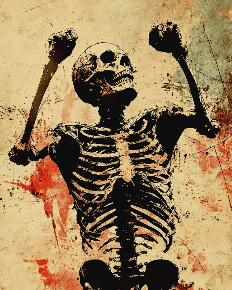 Rattling Bones - Skull & Skeleton Art Prints - 8"x10" Art Print for 11"x14" Frame