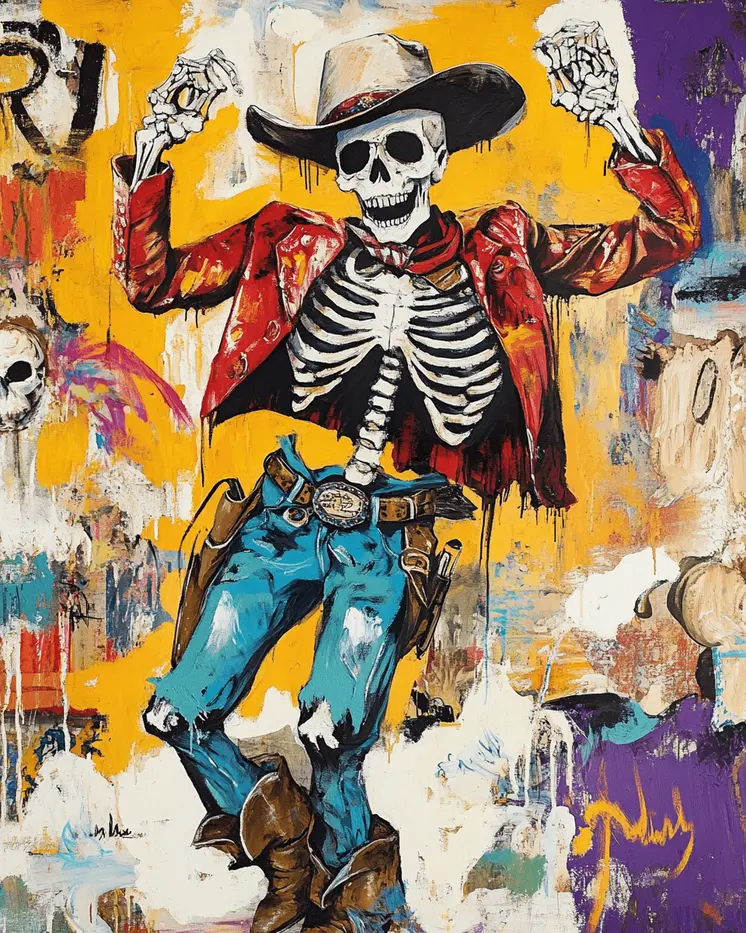 Dancin' the Jig - Skull & Skeleton Art Prints - 8"x10" Art Print for 11"x14" Frame