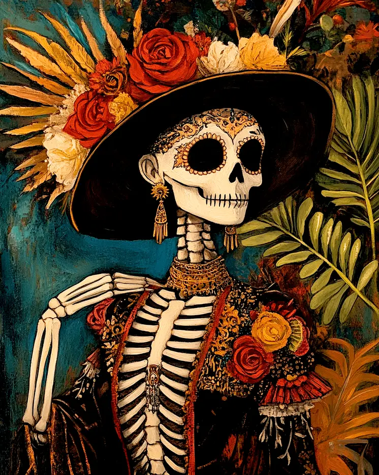 West Side Lucy - Skull & Skeleton Art Prints - 8"x10" Art Print for 11"x14" Frame