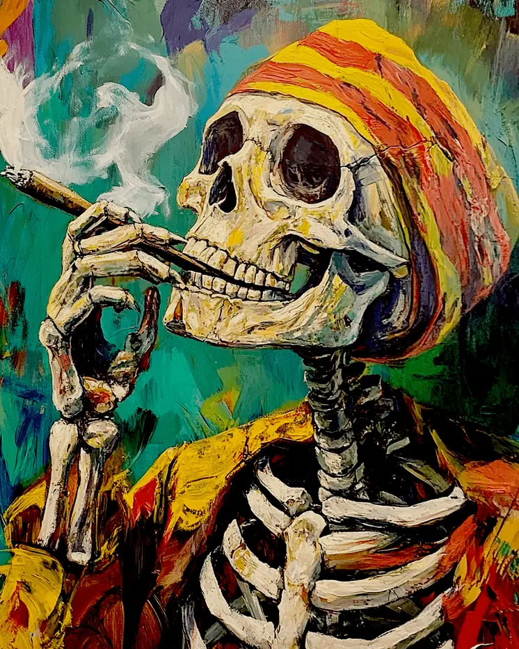 Terence Tokin' Away - Skull & Skeleton Art Prints - 8"x10" Art Print for 11"x14" Frame