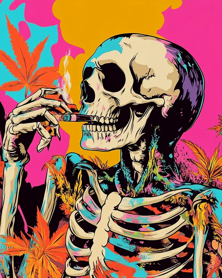 Pop Art Pot Head - Skull & Skeleton Art Prints - 8"x10" Art Print for 11"x14" Frame