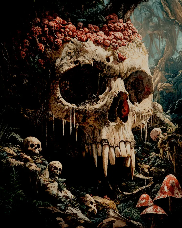 Cranium Abode - Skull & Skeleton Art Prints - 8"x10" Art Print for 11"x14" Frame
