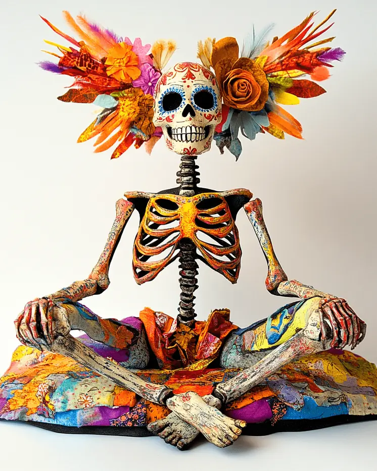 Long Meditation - Skull & Skeleton Art Prints - 8"x10" Art Print for 11"x14" Frame