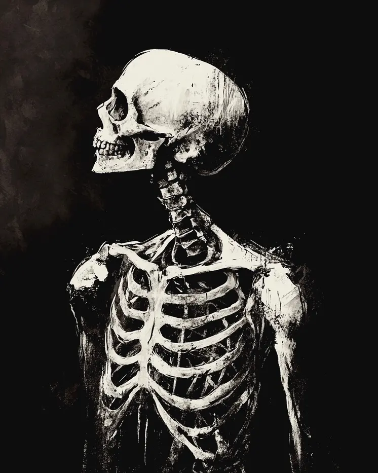 Curious Bones - Skull & Skeleton Art Prints - 8"x10" Art Print for 11"x14" Frame
