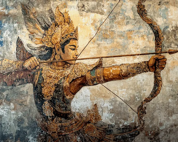 Warrior #1 - Rattanakosin Style Wall Art Prints – 8″x10″ Artwork for 11″x14″ Frame