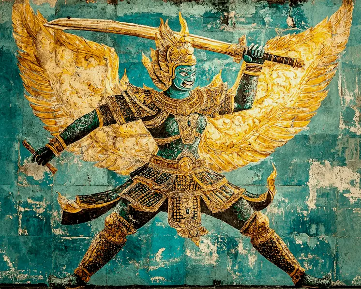Warrior #2 - Rattanakosin Style Wall Art Prints – 8″x10″ Artwork for 11″x14″ Frame