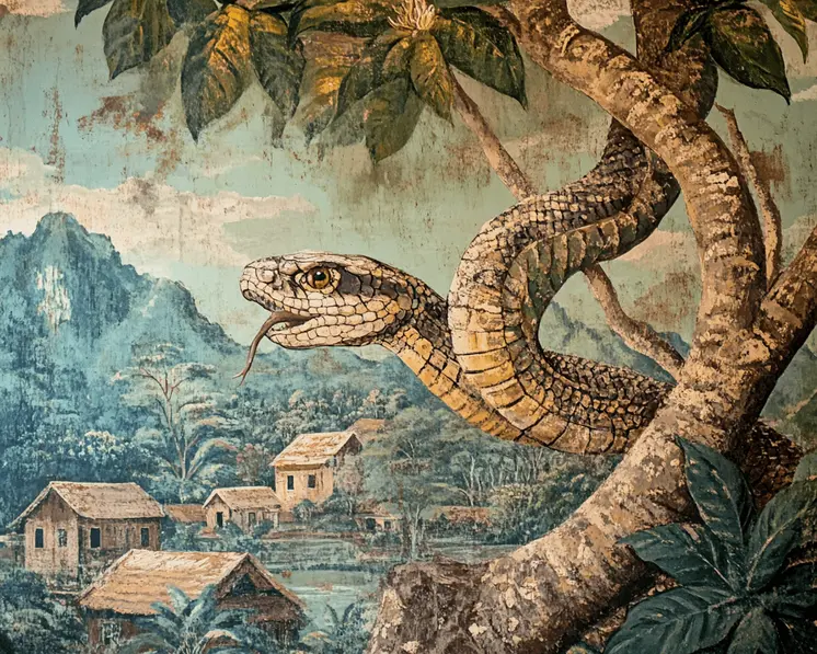 Snake #2 - Rattanakosin Style Wall Art Prints – 8″x10″ Artwork for 11″x14″ Frame