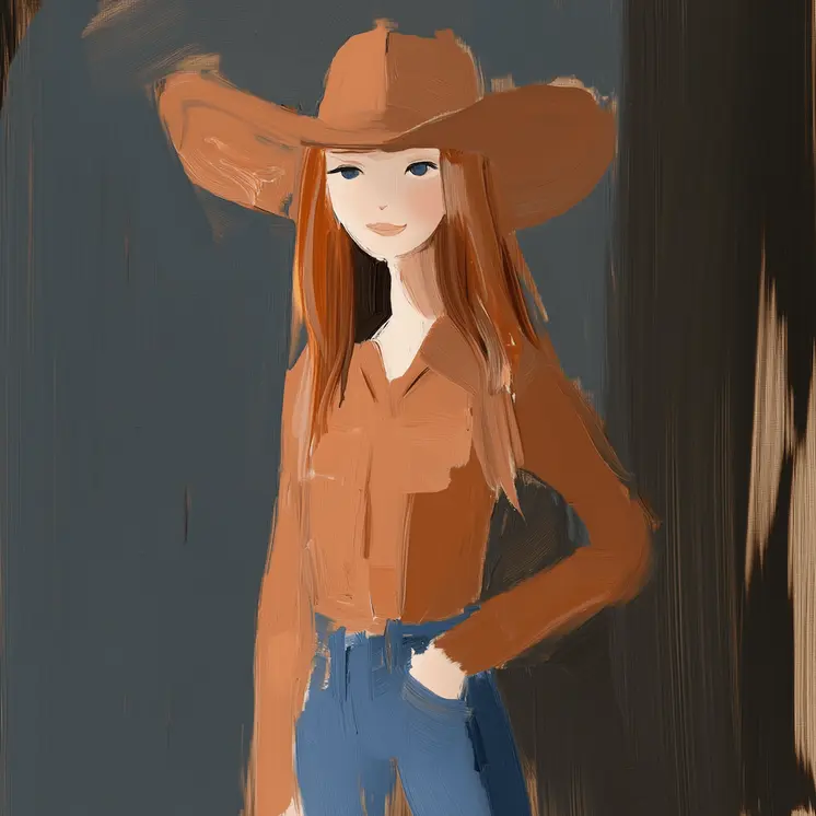 Cowgirl High-Art  - Cowgirl Western Art Prints  8"x8" Artwork for 12"x12" Frame