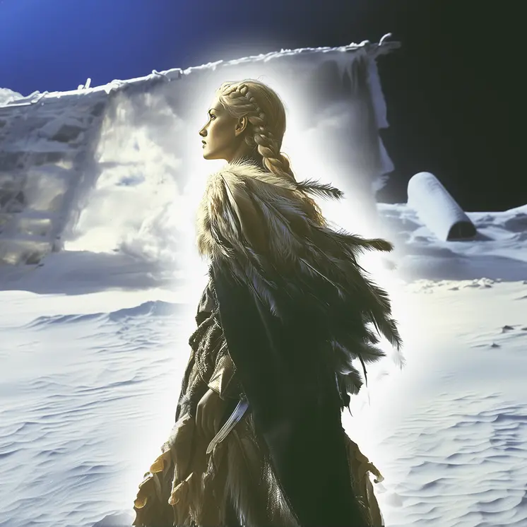 Freya, Fierce Goddess of the Ice -  Fantasy Art Prints – 8″x8″ Artwork in 12″x12″ Mat