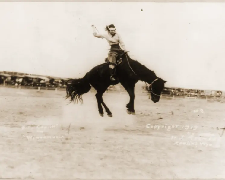 Kitty Canutt on Winnemucca - Authentic Western Wall Art Prints – 8″x10″ Artwork for 11″x14″ Frame