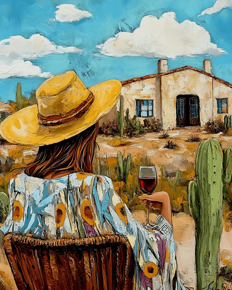 Fine Southwest Day for Wine  - Wine Wall Art Prints – 8″x10″ Artwork for 11″x14″ Frame