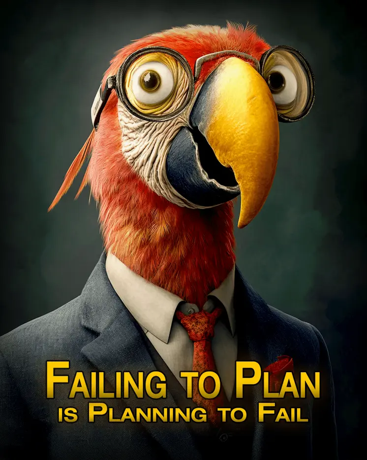Failing to Plan - Animals in Business Art Prints - 8"x10" Artwork for 11"x14" Frame