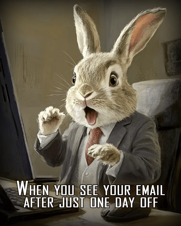 Email Shock - Animals in Business Art Prints - 8"x10" Artwork for 11"x14" Frame