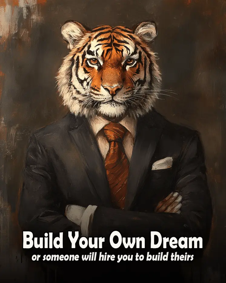 Build Your Own Dream - Animals in Business Art Prints - 8"x10" Artwork for 11"x14" Frame