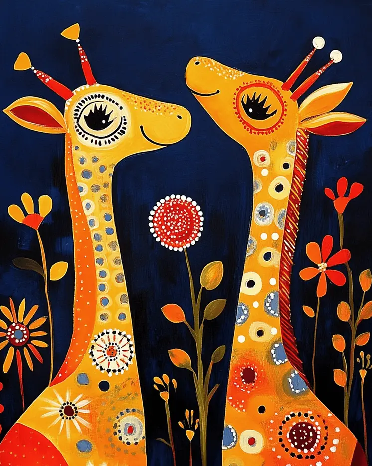 Giraffes #4 - Animals in Love Wall Art Prints – 8″x10″ Artwork for 11″x14″ Frame
