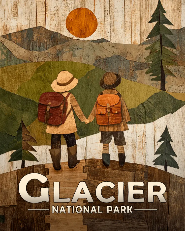 Sharing Nature - Glacier Souvenir Art Prints - 8"x10" Artwork for 11"x14" Frame