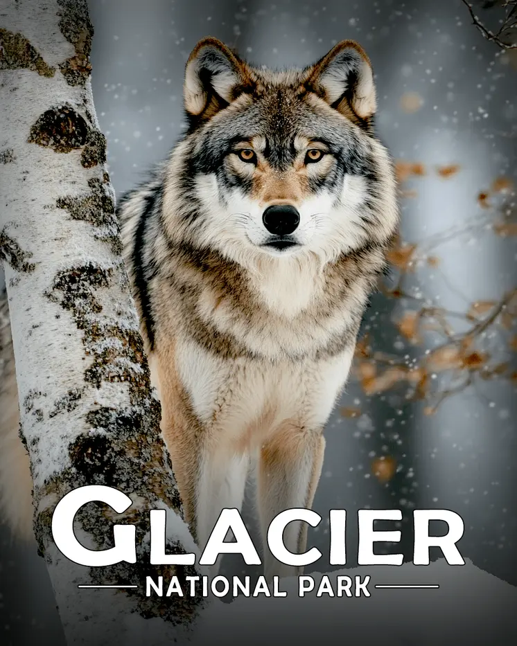 Wolf & Birch - Glacier Souvenir Art Prints - 8"x10" Artwork for 11"x14" Frame