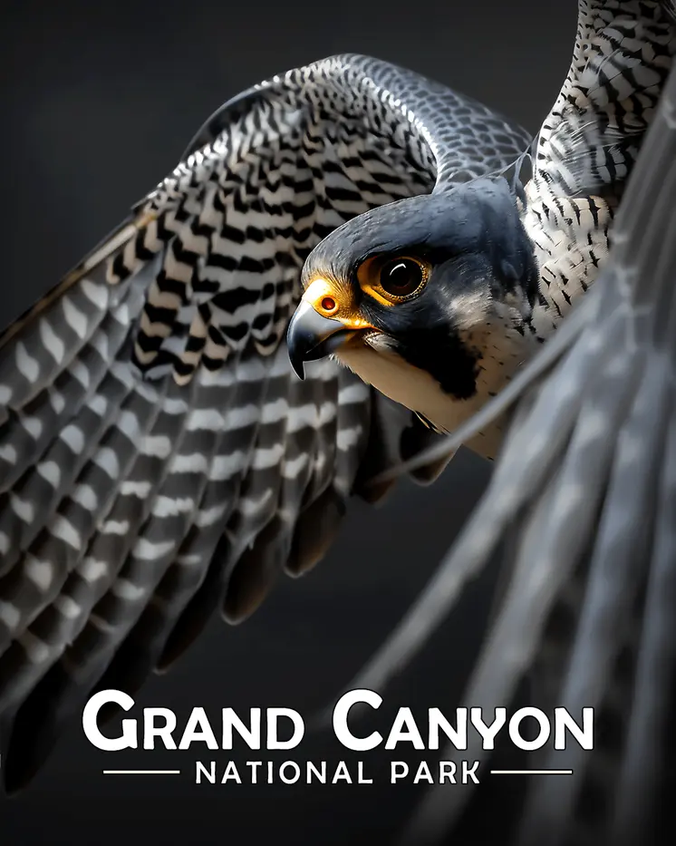 Peregrine Falcon - Grand Canyon Souvenir Art Prints - 8"x10" Artwork for 11"x14" Frame