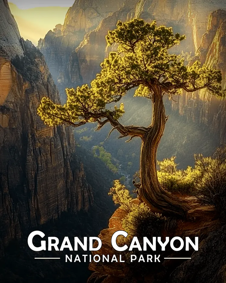 Life on the Edge - Grand Canyon Souvenir Art Prints - 8"x10" Artwork for 11"x14" Frame