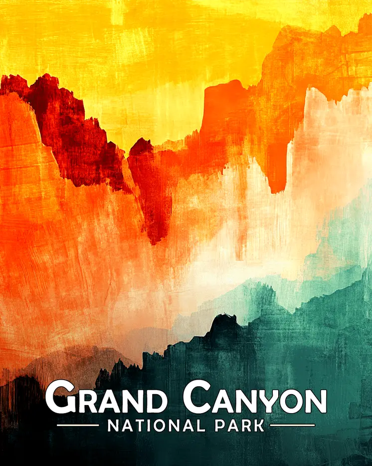 Abstract Canyon Wall - Grand Canyon Souvenir Art Prints - 8"x10" Artwork for 11"x14" Frame