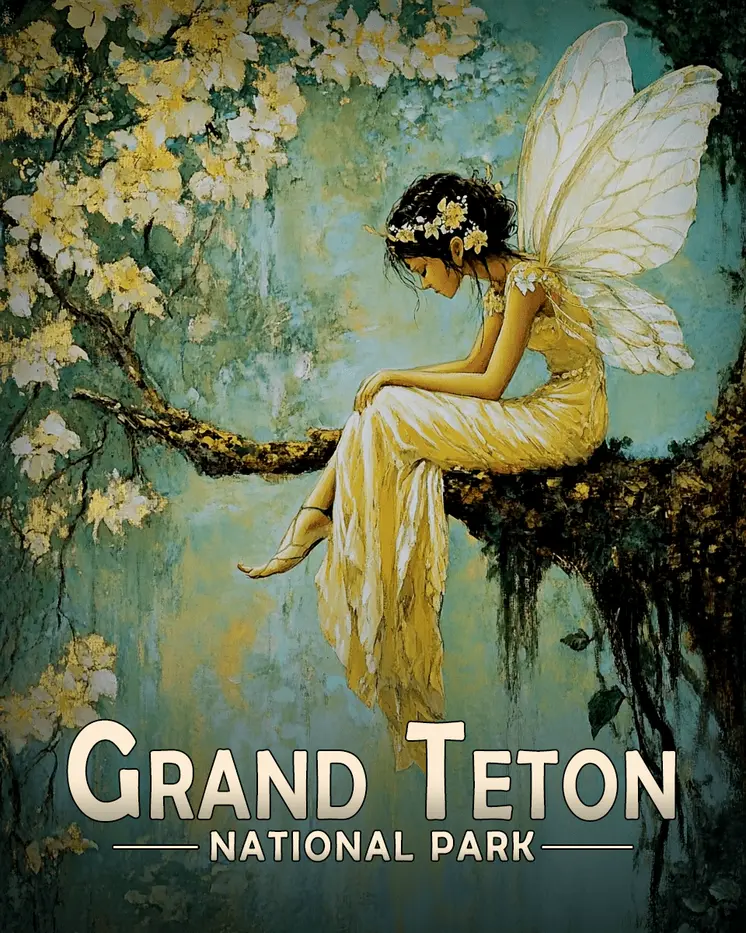 Sad Fairy - Grand Tetons Souvenir Art Prints - 8"x10" Artwork for 11"x14" Frame