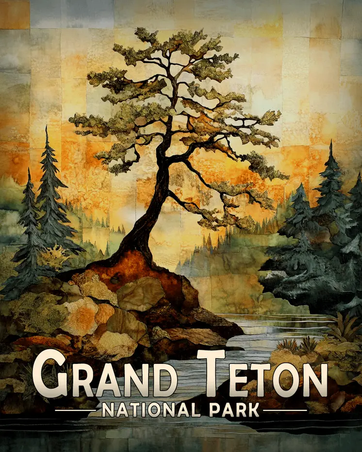 Old Juniper - Grand Tetons Souvenir Art Prints - 8"x10" Artwork for 11"x14" Frame