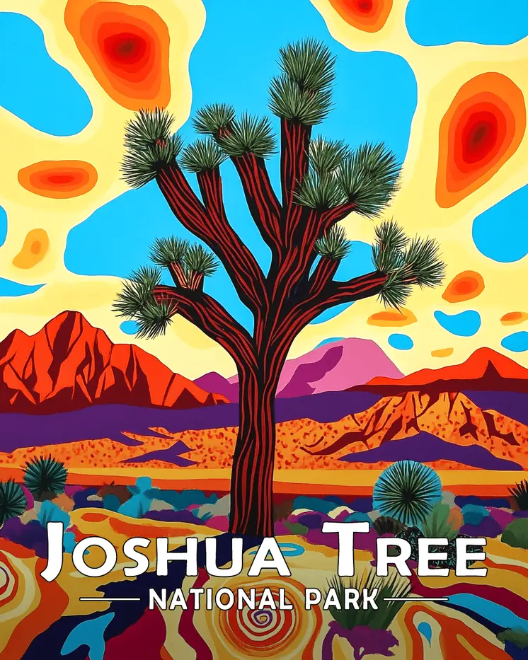 Abstract Joshua Tree - Joshua Tree Souvenir Art Prints - 8"x10" Artwork for 11"x14" Frame
