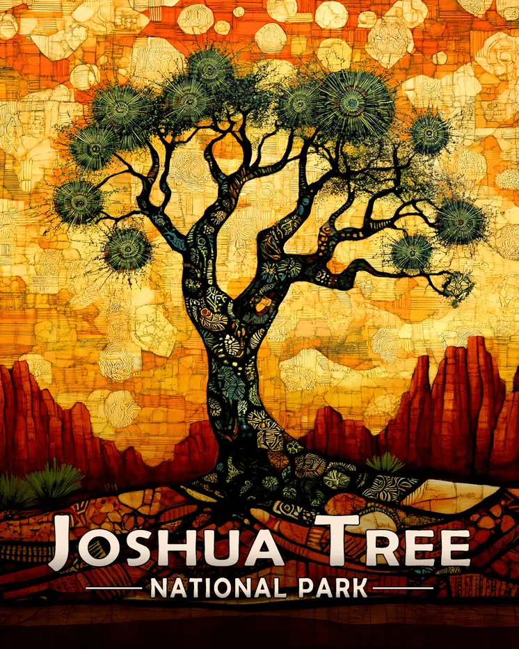 Magical Evening - Joshua Tree Souvenir Art Prints - 8"x10" Artwork for 11"x14" Frame