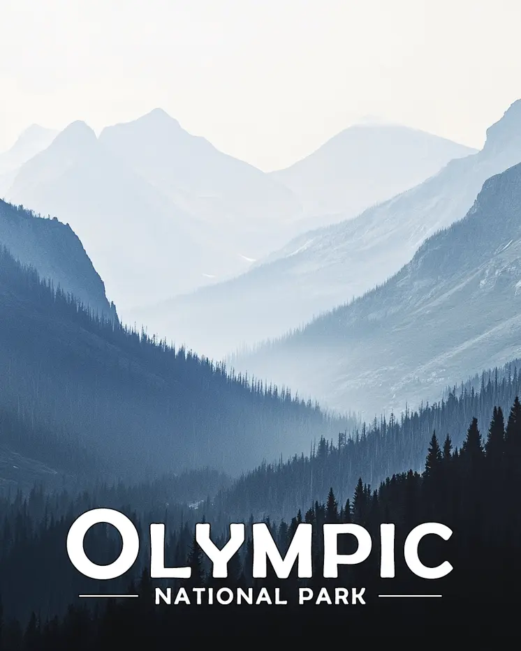 Misty Mountain Morning - Olympic Souvenir Art Prints - 8"x10" Artwork for 11"x14" Frame