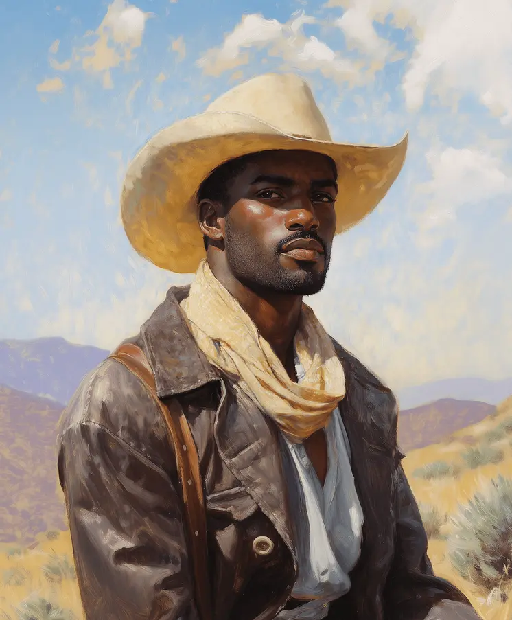 Cowboy Portrait Against Mountains - Cowboy Western Art Prints 8"x10" Artwork