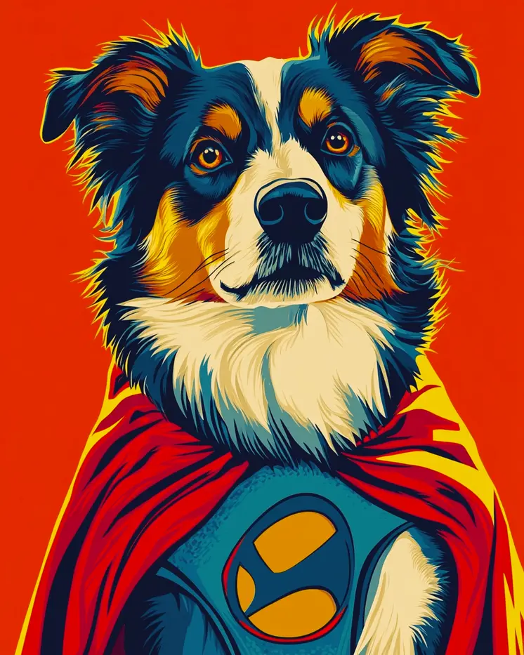 Hero Australian Shepherd - Pet Dog Still Life Wall Art Prints – 8″x10″ Artwork for 11″x14″ Frame
