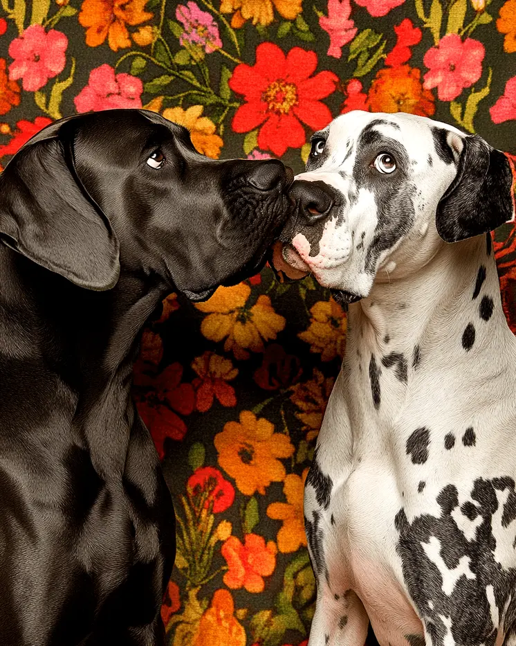 Goofy Great Danes - Pet Dog Still Life Wall Art Prints – 8″x10″ Artwork for 11″x14″ Frame