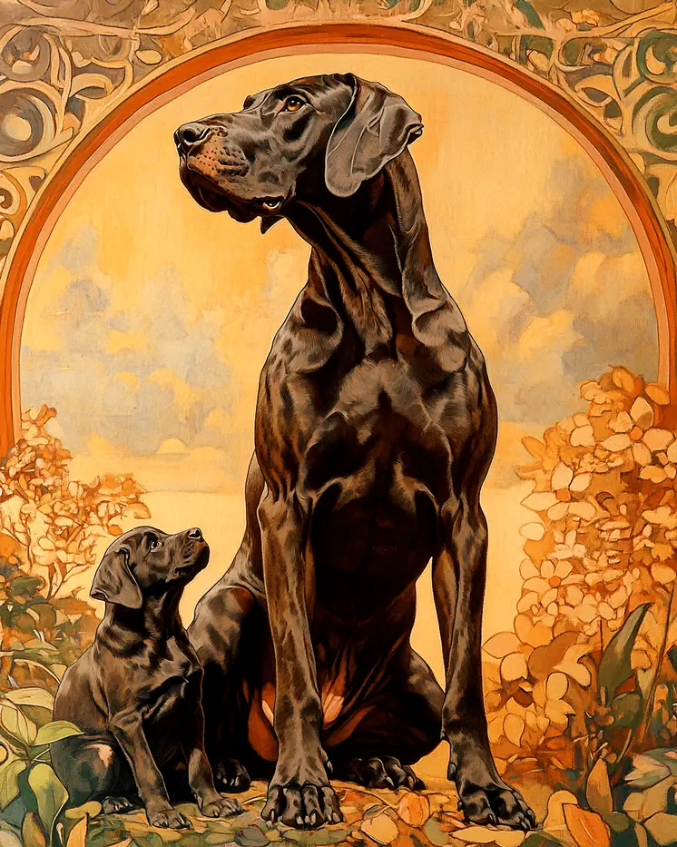 Harlequin Great Dane in Bathtub - Pet Dog Still Life Wall Art Prints – 8″x10″ Artwork for 11″x14″ Frame
