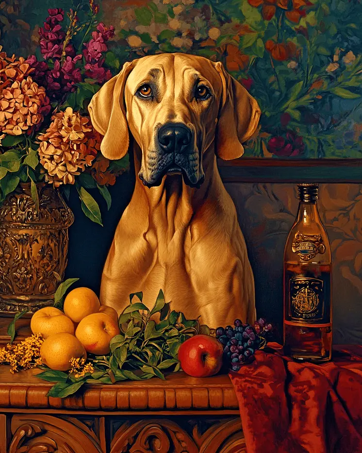 Fawn Great Dane - Pet Dog Still Life Wall Art Prints – 8″x10″ Artwork for 11″x14″ Frame