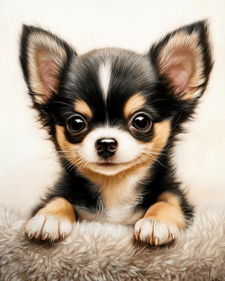 Chihuahua Puppy - Pet Dog Still Life Wall Art Prints – 8″x10″ Artwork for 11″x14″ Frame