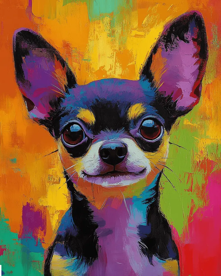 Pop Art Chihuahua - Pet Dog Still Life Wall Art Prints – 8″x10″ Artwork for 11″x14″ Frame