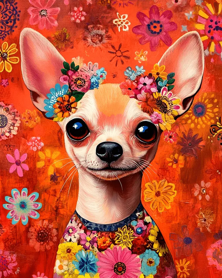Pequeño Chihuahua - Pet Dog Still Life Wall Art Prints – 8″x10″ Artwork for 11″x14″ Frame