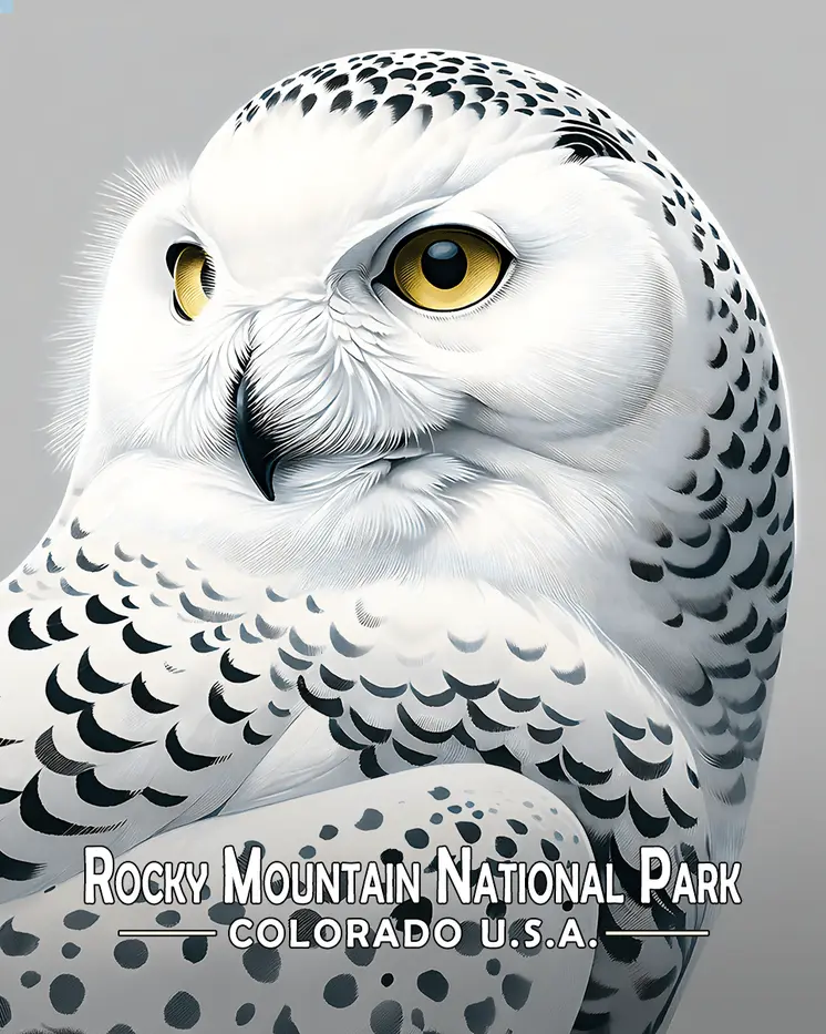 Snowy Owl - Rocky Mountain Souvenir Art Prints - 8"x10" Artwork for 11"x14" Frame